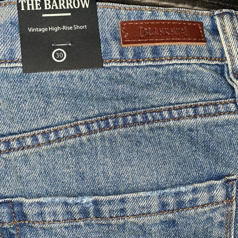 BARROW BlankNYC blue jean Vintage High Rise distressed shorts Women 30 NWT $78 - Picture 5 of 7